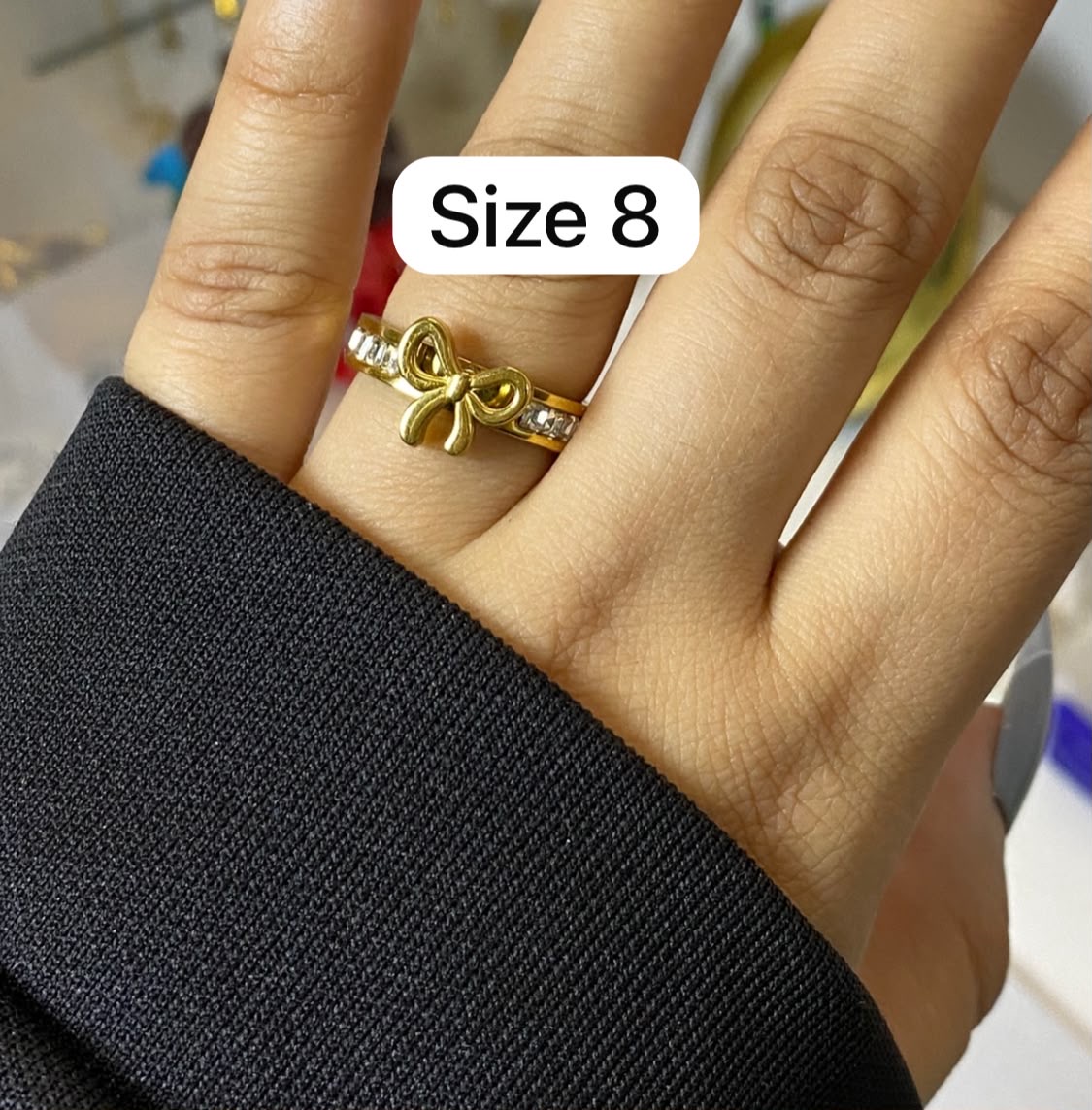 Stainless steel bow ring 