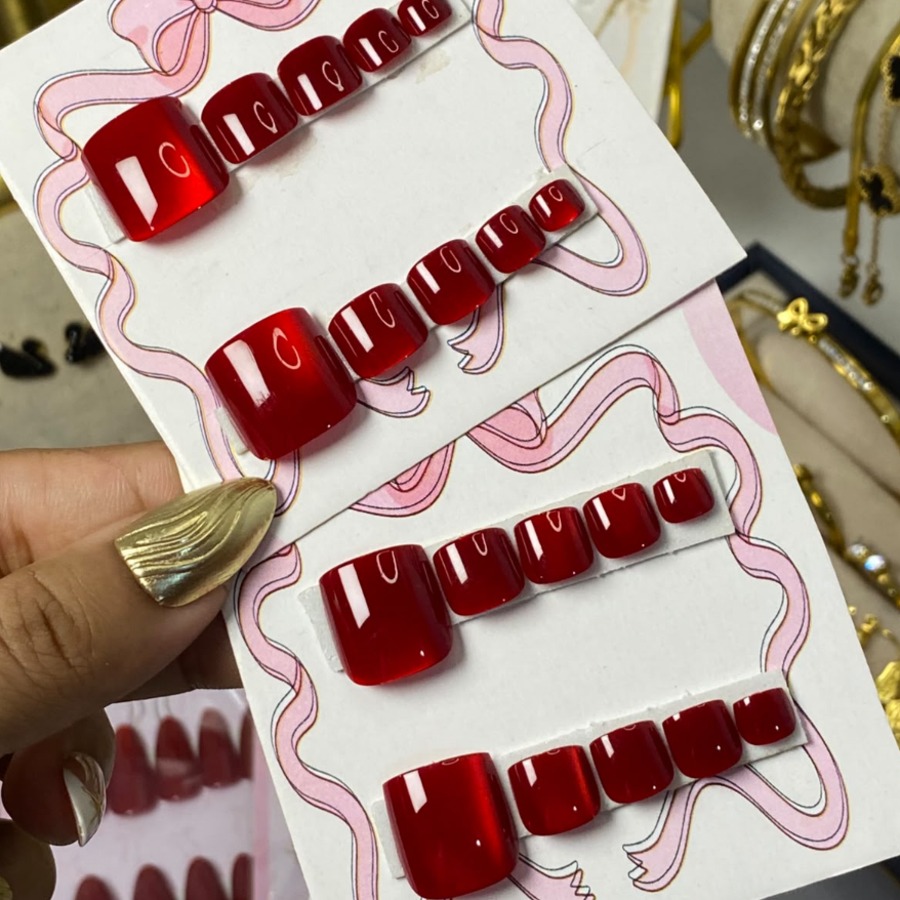 Foot cherry red nails 
